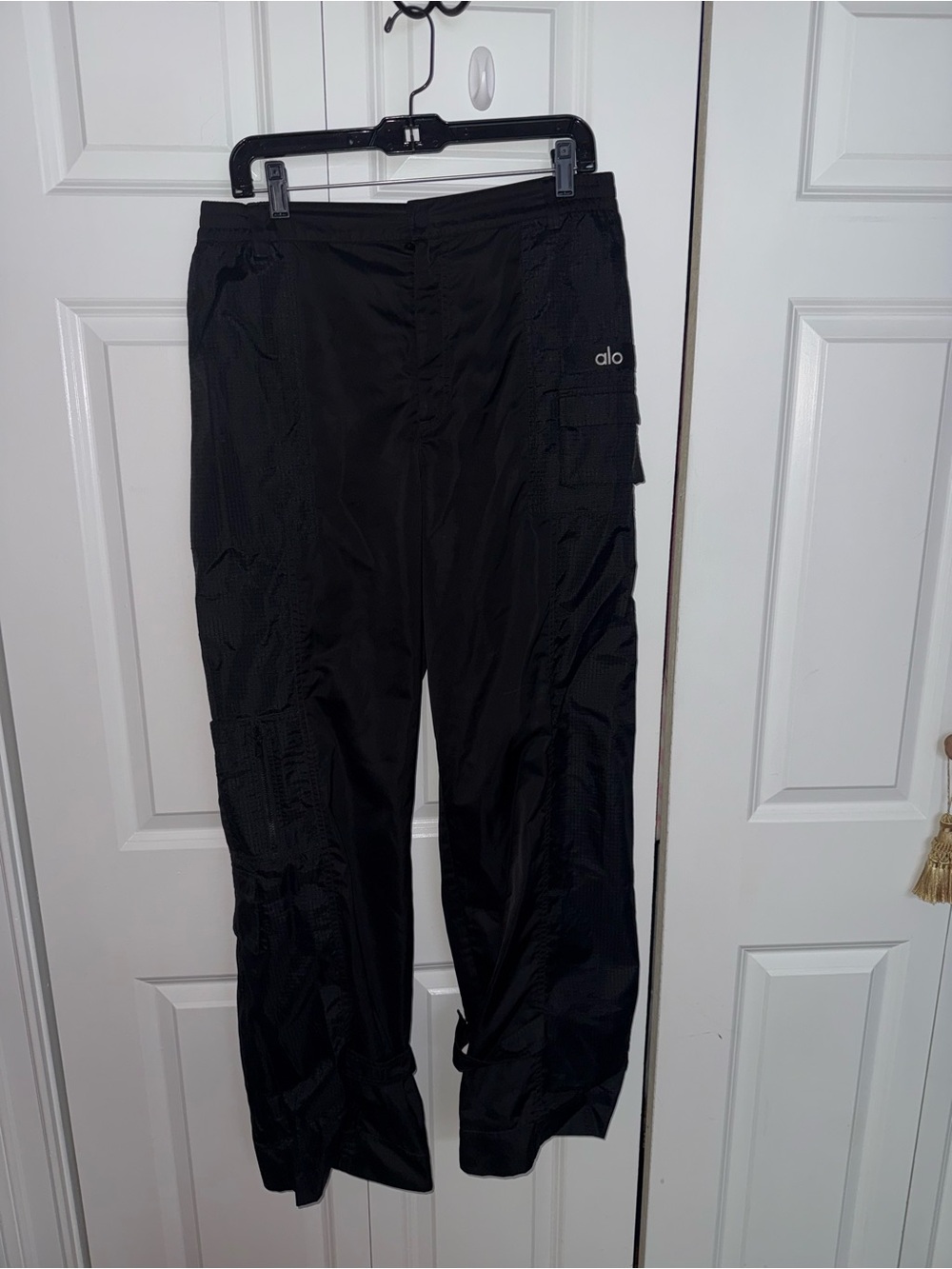 Alo Black Cargo Jogger Pants